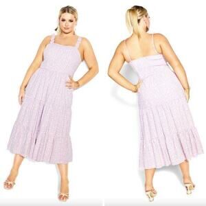 New! City Chic Victoria Maxi Dress - lavender, women plus size‎ 20